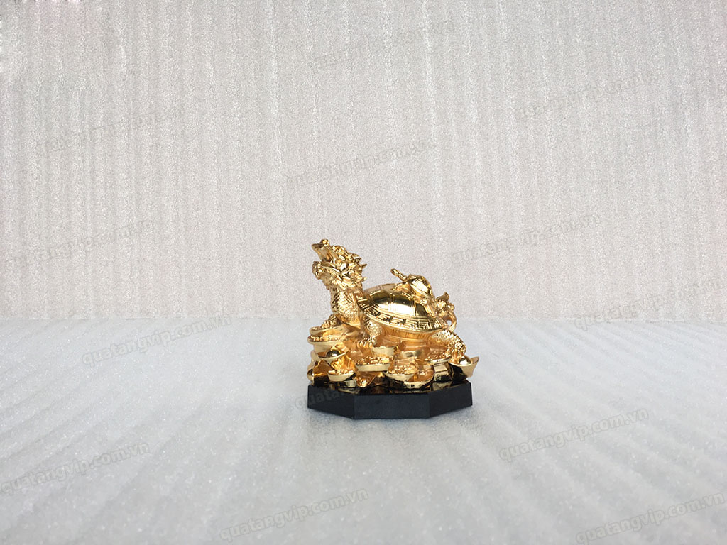 Rùa đầu rồng bằng đồng mạ vàng cỡ 11cm - Q0406