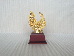 Đầu Rồng bằng đồng mạ vàng 24k cao 16.5cm - Q0493