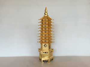 Tháp Văn Xương bằng đồng dát vàng cao 30cm - Q0687