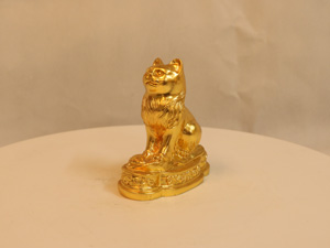 Tượng đồng con Mèo dát vàng cao 10cm - Q0111