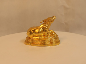 Tượng đồng con Trâu dát vàng 10cm - Q0113