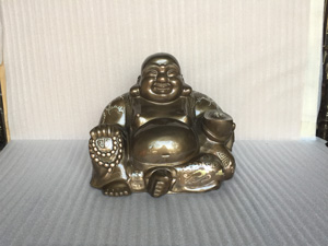 Tượng đồng Phật Di Lặc khảm tam khí 30cm - Q0495