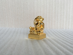 Tượng đồng Thần Voi Ganesha mạ vàng 24k cao 10cm - Q0343