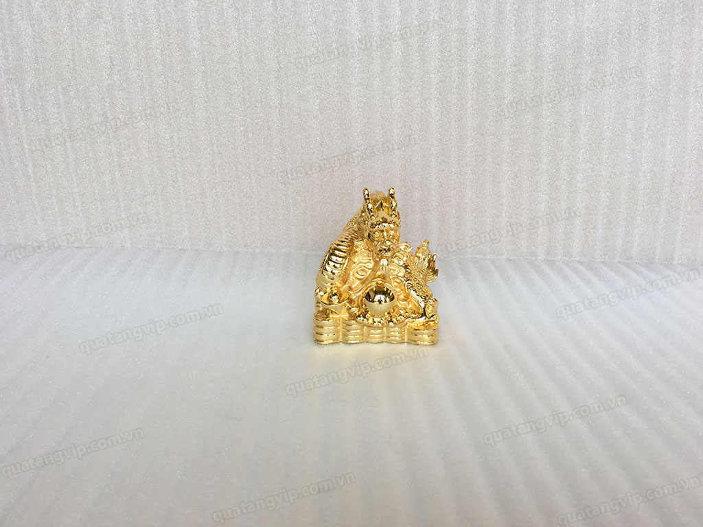 Tượng con Rồng mạ vàng 24k cỡ 15cm - Q0389