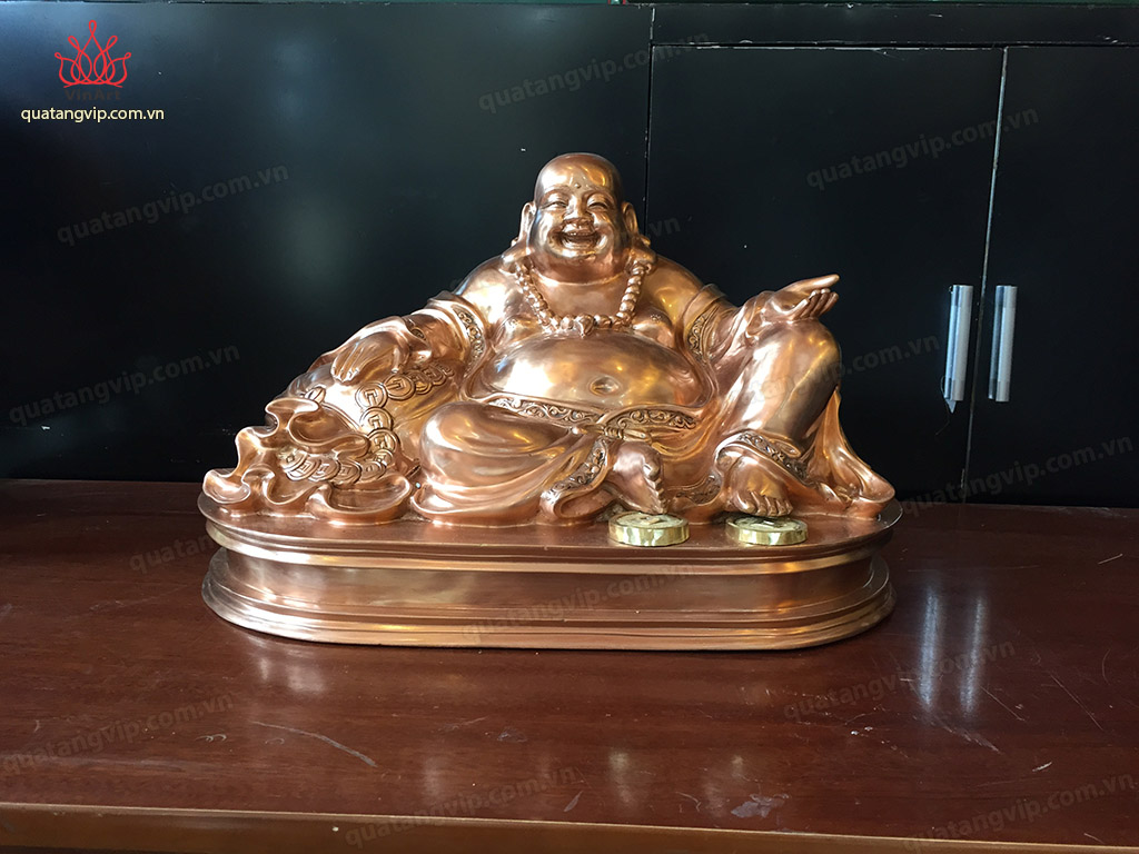 Tượng Phật Di Lặc đồng đỏ 50cm - Q0591
