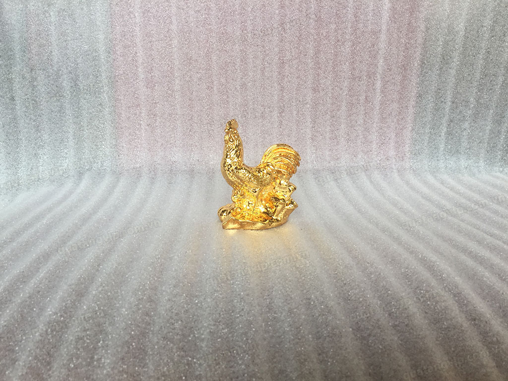 Tượng đồng con Gà mạ vàng 24k cao 8cm - Q0337
