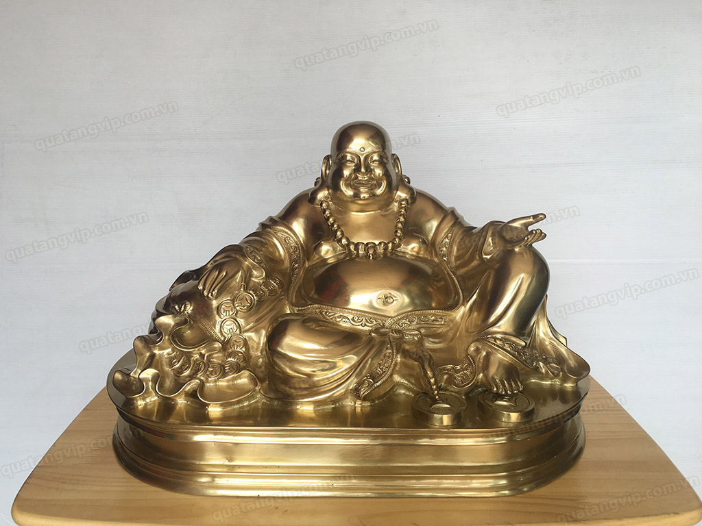 Tượng đồng Phật Di Lặc đồng vàng tinh khiết 50cm - Q0472
