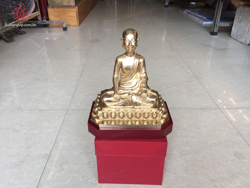 Tượng đồng Phật Hoàng Trần Nhân Tông 16cm - Q0321