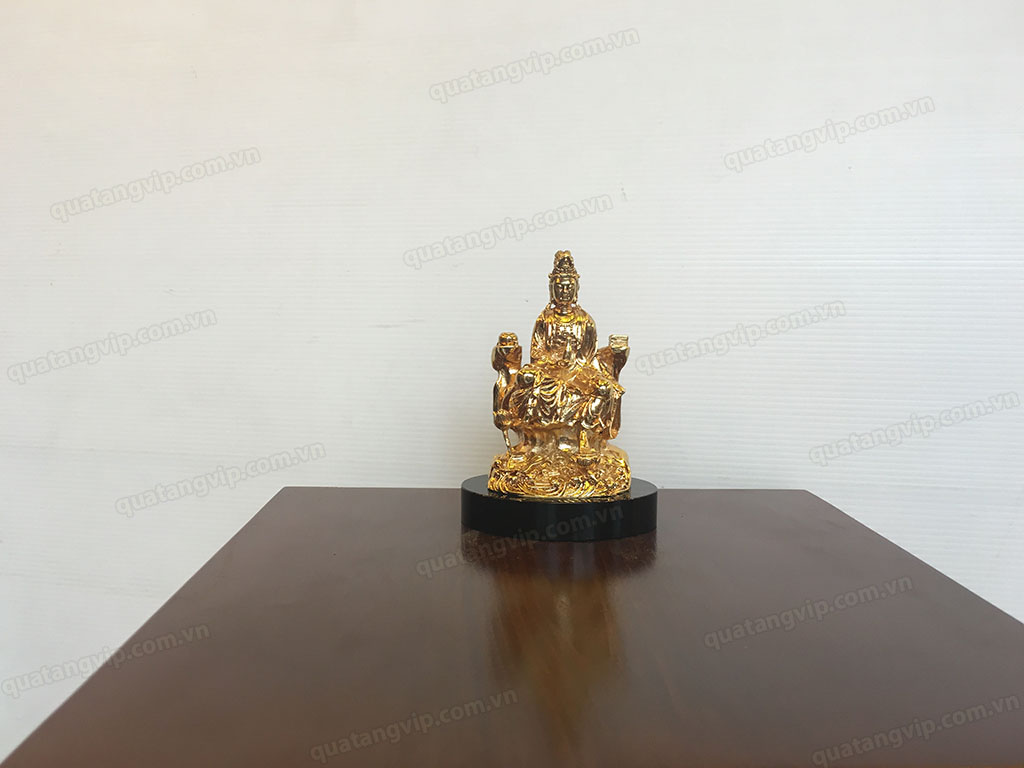 Tượng đồng Phật Quan Âm mạ vàng cao 8cm - Q0424