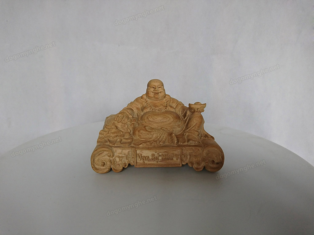 Tượng gỗ thơm Di Lặc Vạn Sự Như Ý 12.5cm x 8cm x 8cm